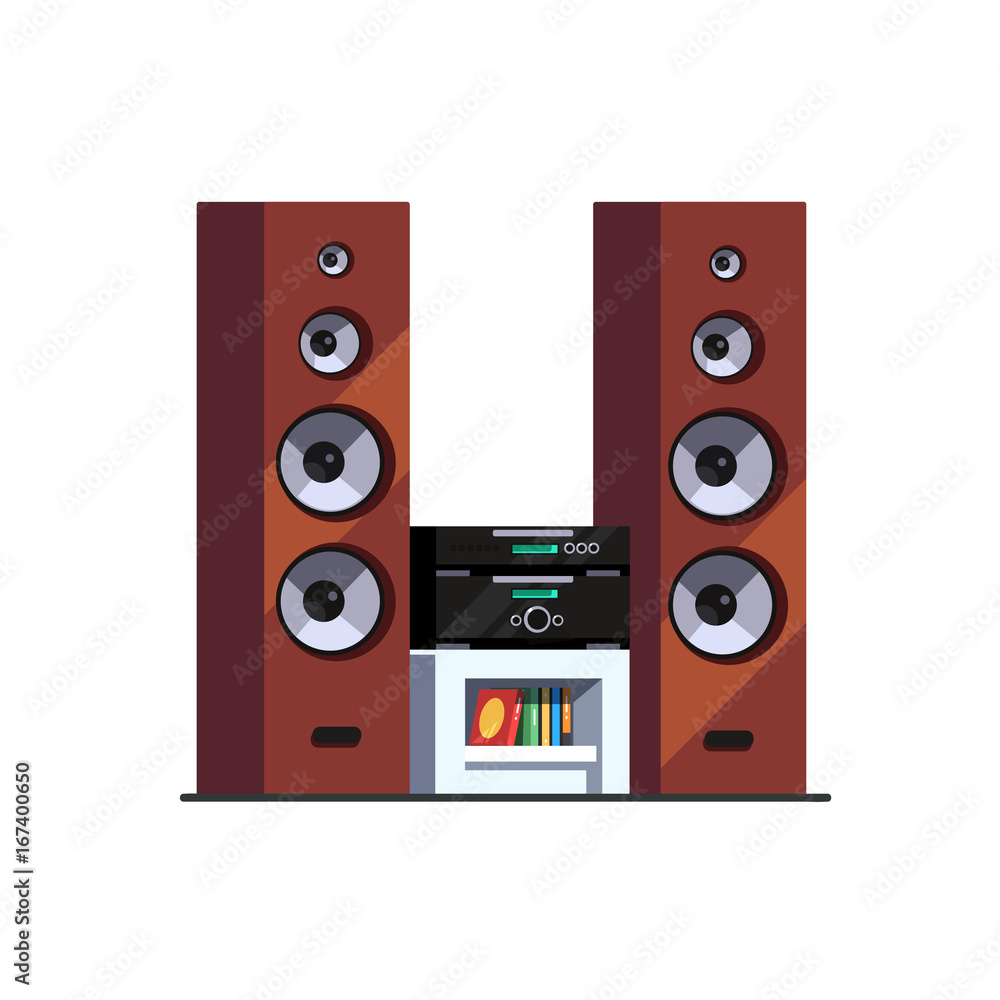 Obraz premium Three way wood floor standing stereo music system