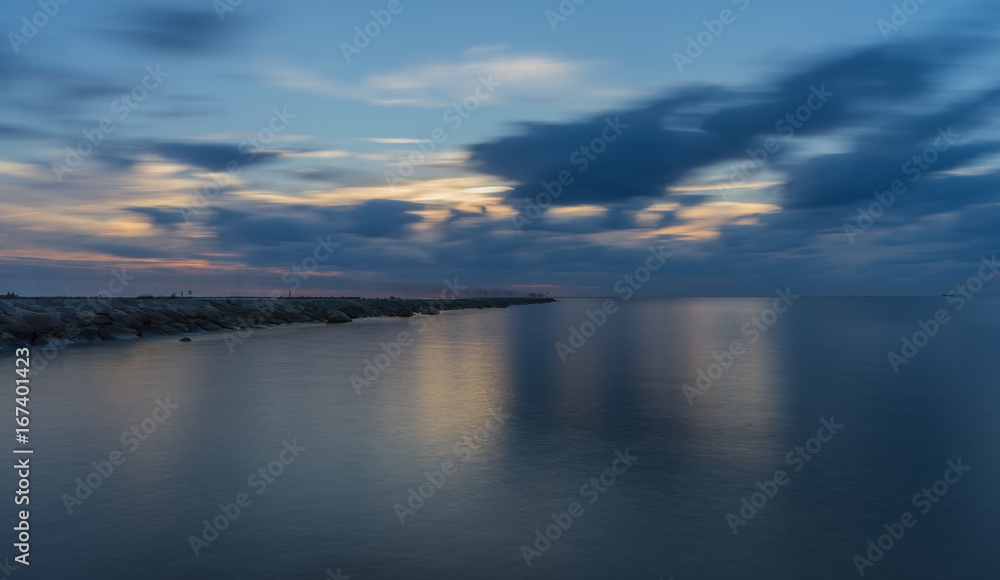 Beautiful Baltic sea landscape with long exposure
