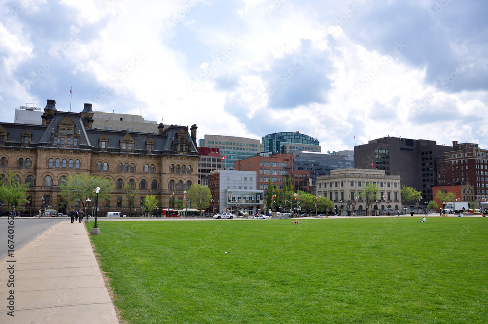 Square in front of Parliament Buildings in downtown Ottawa, Ontario, Canada.