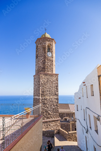 Castelsardo, Italy. Belfry of the Cathedral of St. Anthony (Campanile della Cattedrale di S. Antonio abate a Castelsardo) photo
