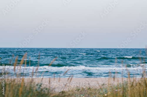 Beautiful wild sea and the storm photo