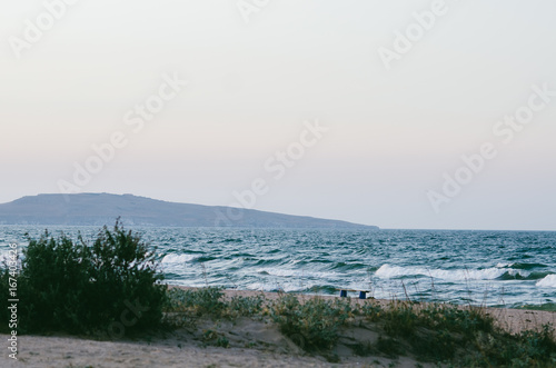 Beautiful wild sea and the storm photo