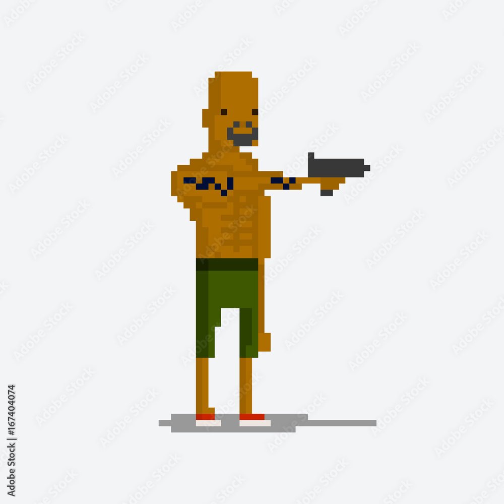 Pixel character criminals for games and applications