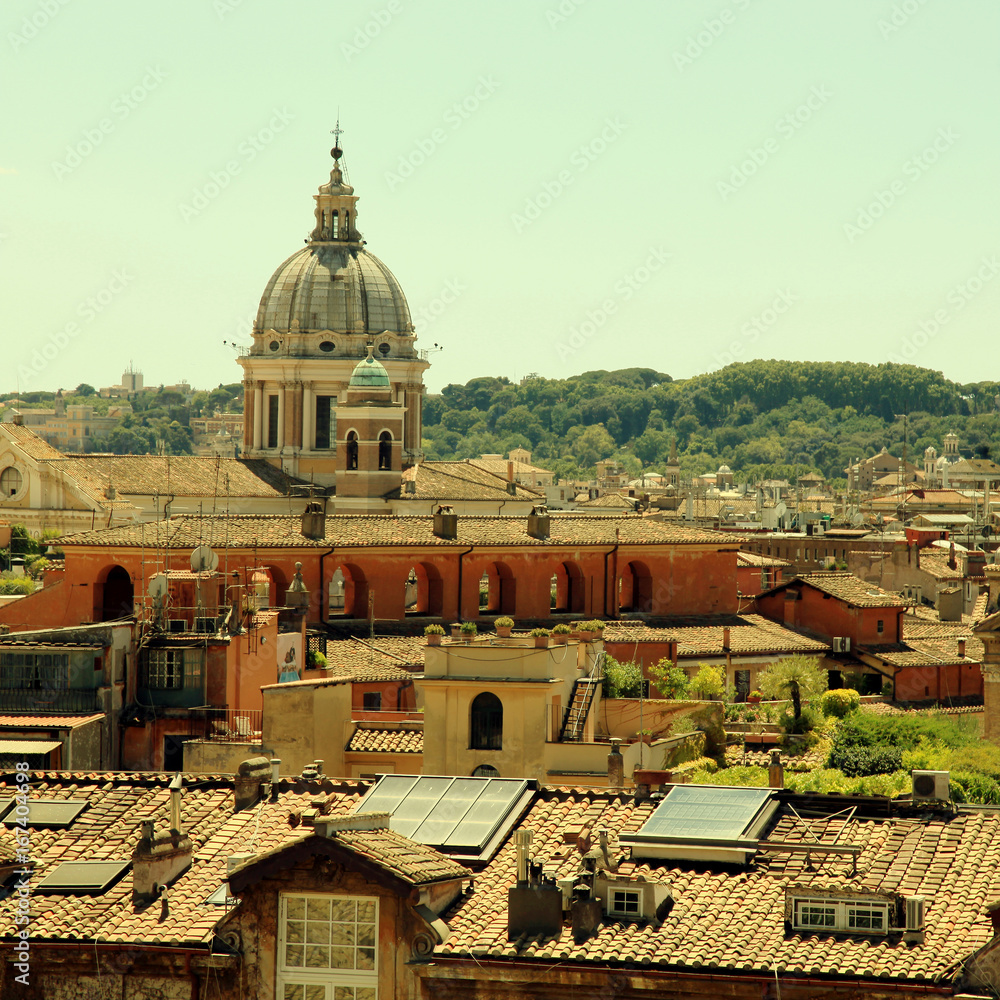 Obraz premium Panoramic view of historic center of Rome, Italy