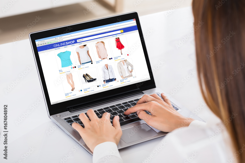 Businesswoman Shopping On Laptop Businesswoman Shopping On Laptop