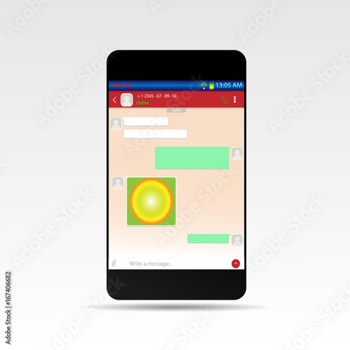 Social network concept. Blank template. Messenger window. Chating and messaging concept. Vector EPS 10