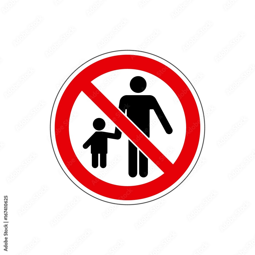 STOP! Not for children. VECTOR. The icon with a red contour on a white background. For any use. Warns. STOP! Not for children. VECTOR. The icon with a red contour on a white background. For any use. Warns.