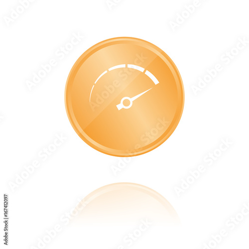 Tachometer Bronze Münze mit Reflektion