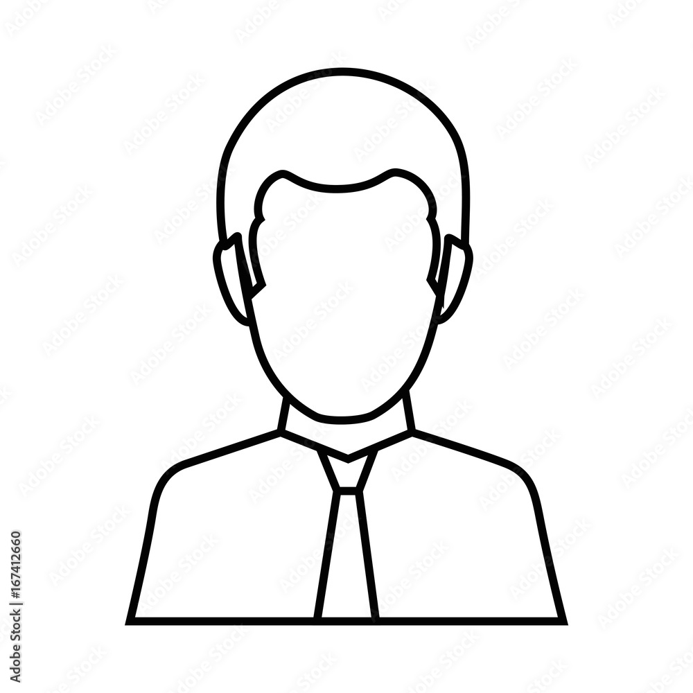 avatar businessman icon over white background vector illustration