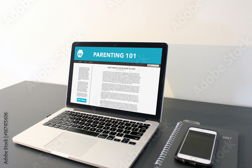 Parenting 101 blog article laptop