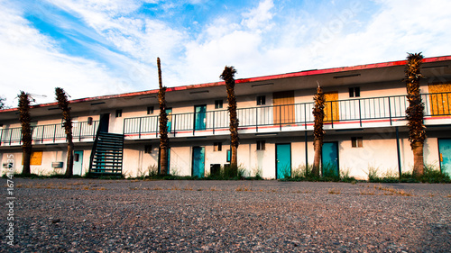 abandoned motel on the road