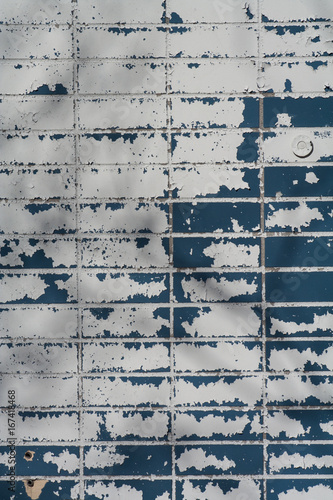 Blue & white paint peeling ...