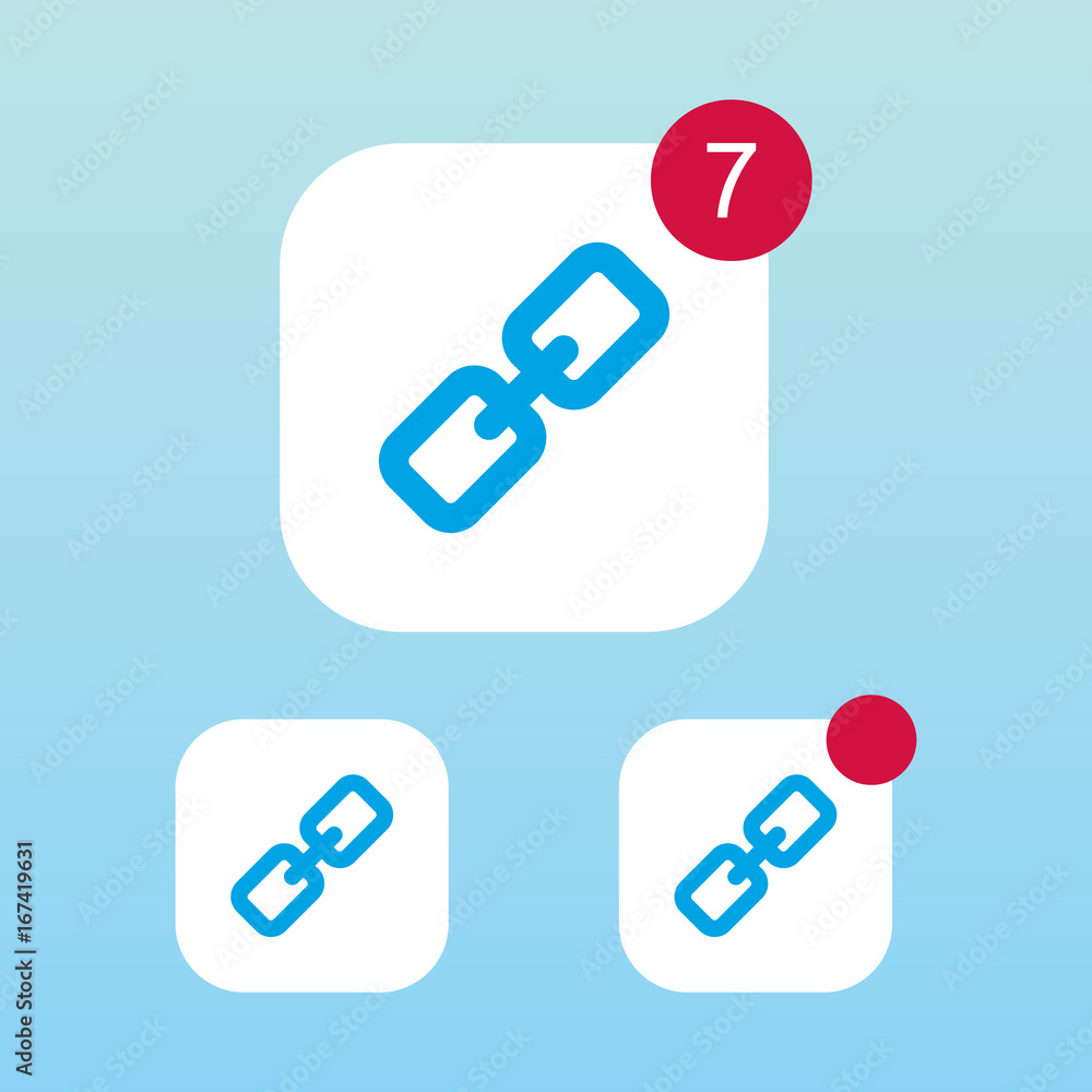 Chain or Link Icon With Notification Chain or Link Icon With Notification