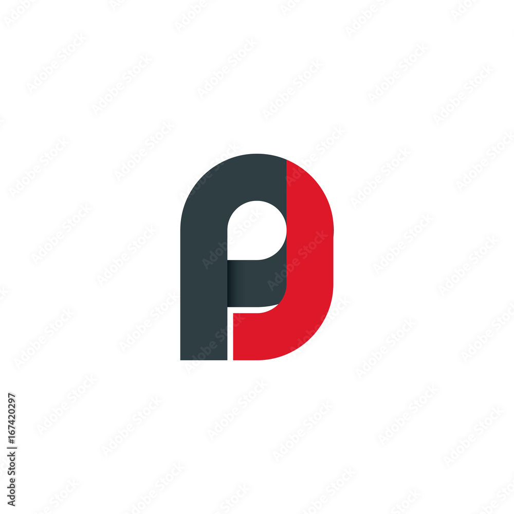 Initial Letter PJ Linked Rounded Design Logo Initial Letter PJ Linked Rounded Design Logo