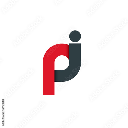 Initial Letter PI RI Linked Rounded Design Logo