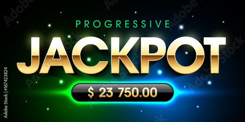Progressive Jackpot casino gambling games banner template, big win