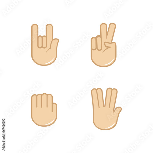 Vector set of hand gestures icons. Sign language.