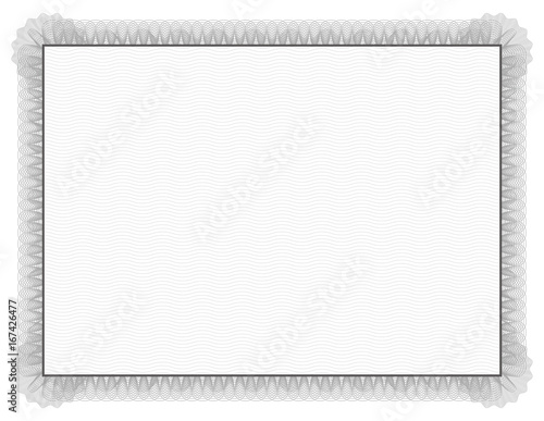 Classic style Certificate with grey floral border