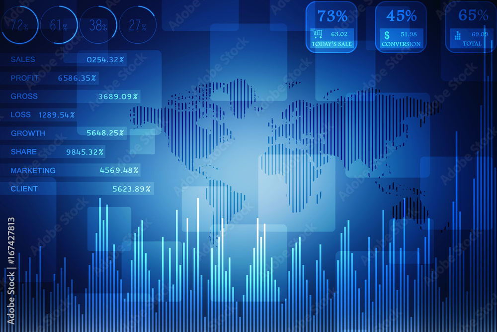 2d illustration business graph 2d illustration business graph