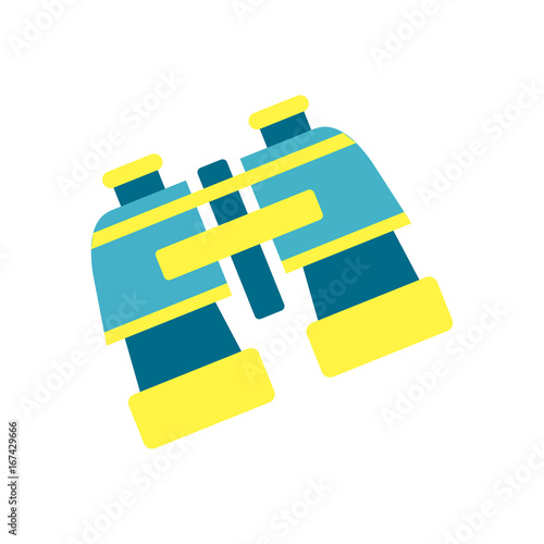 Bright blue and yellow plastic binocular isolated illustration