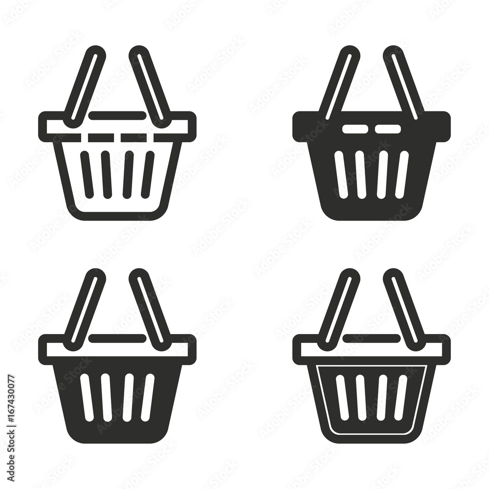 Shopping basket icon set. Shopping basket icon set.
