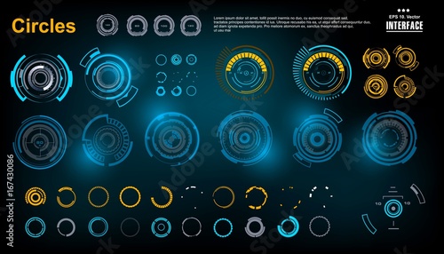 Futuristic virtual graphic touch user interface, HUD