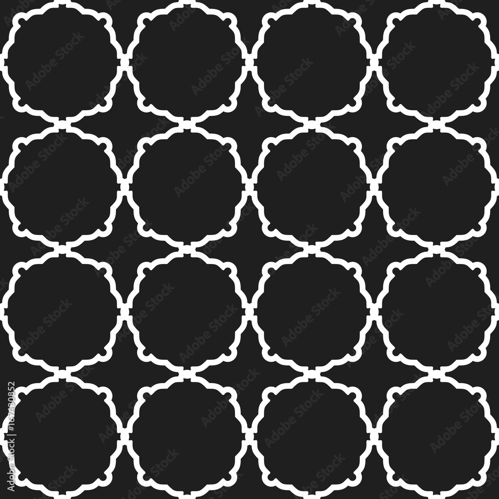 Fototapeta premium Seamless black and white ornament in arabian style. Geometric abstract background. Pattern for wallpapers and backgrounds