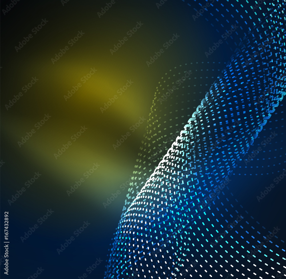 Obraz premium Vector wave particles background
