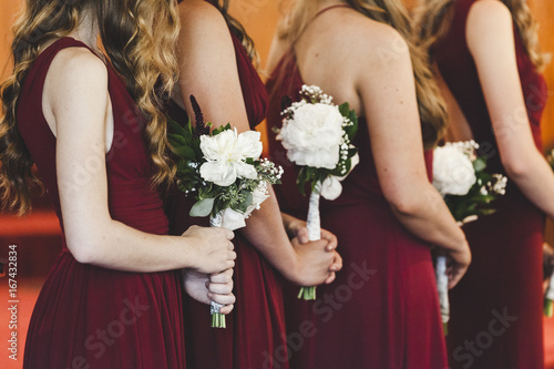 Bridesmaids in Red