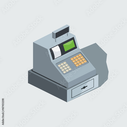 Cash machine isometric vector illustration