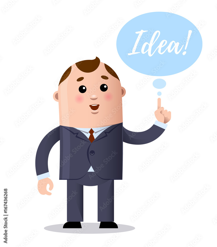 Vector cartoon businessman who has a great idea Vector cartoon businessman who has a great idea