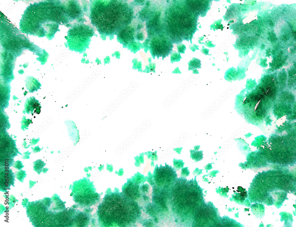Watercolor dark green background