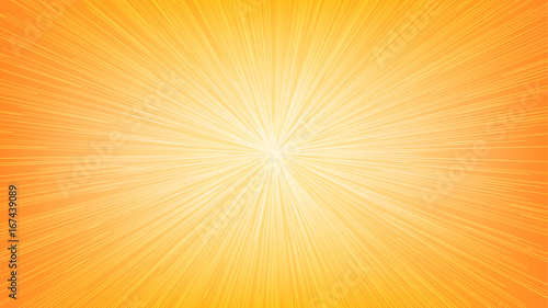 White Light Speed Line Burst Ray on Orange Background