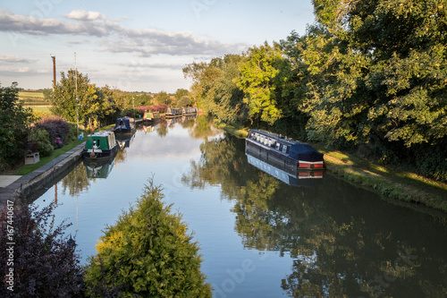 Along the Grand Union canal in the evening summer sun photo