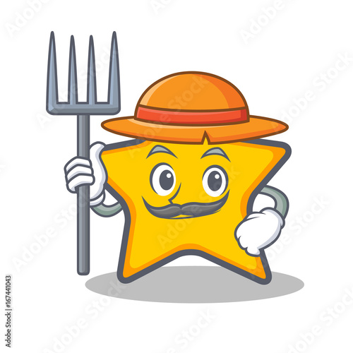 Famer star character cartoon style