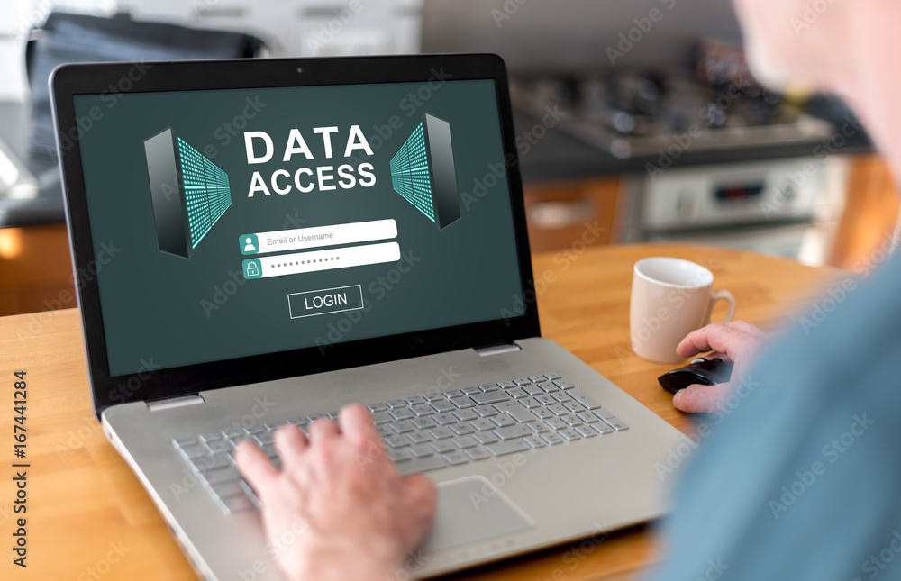 Data access concept on a laptop Data access concept on a laptop