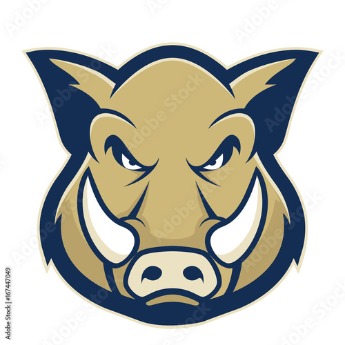 Obraz na plátne Wild hog or boar head mascot