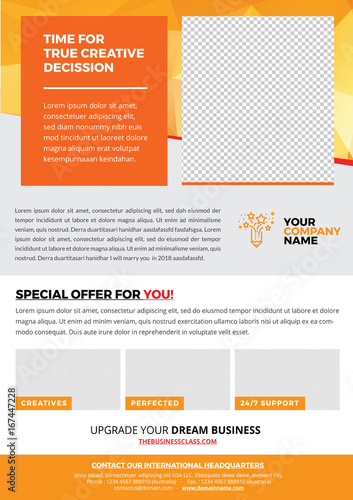 A4 Professional Flyer template in orange style