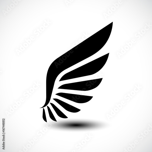 Wing icon isolated on white.background. Vector Illustration