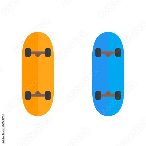 skateboard icons isolated on white