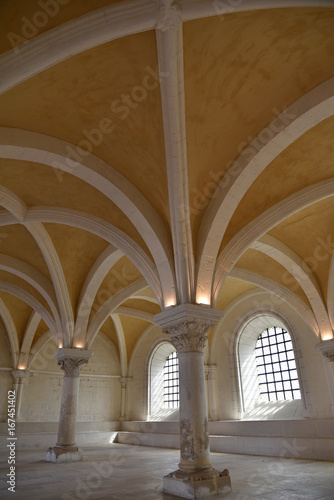 Voûtes de la salle capitulaire de l'abbaye Saint-Germain d'Auxerre, France