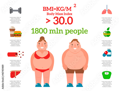 Lose weight by jogging infographic elements and health care concept flat vector illustration