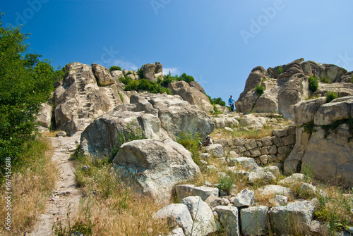 The ancient Thracian town of Perperikon in the Eastern Rhodopes, a 470-meter tall rocky hill, considered a sacred place. It is the largest megalithic ensemble in the Balkans.