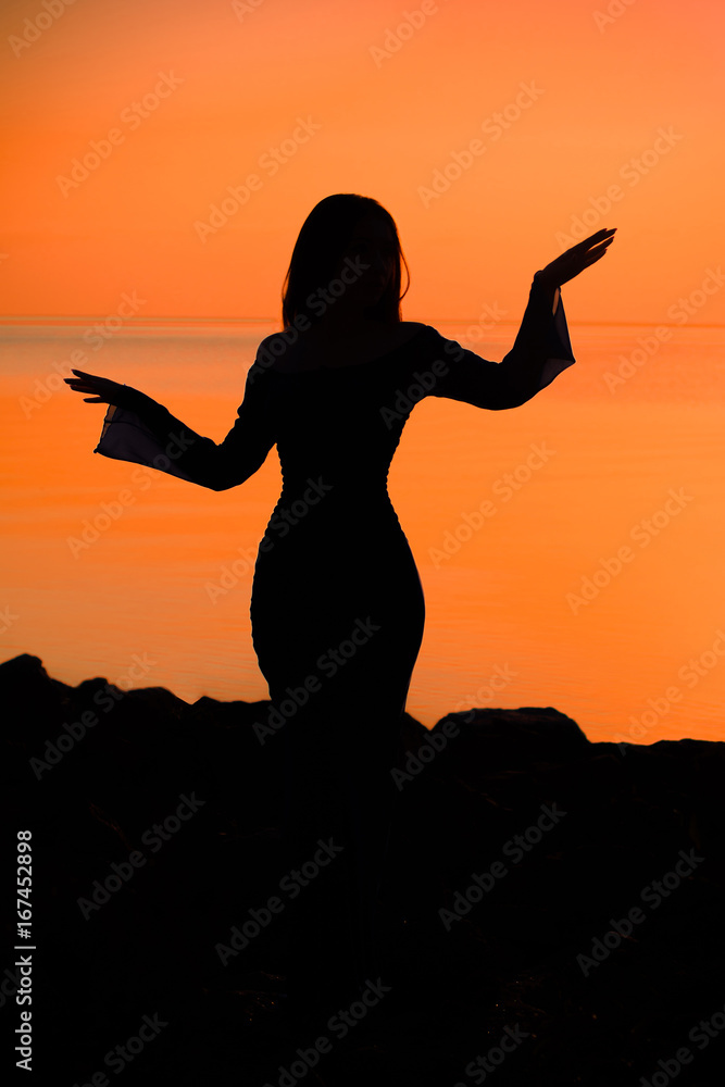 Legends and myths about kings and gods about mortals and immortals, beautiful stories. Woman witch sorceress on sunset background. Illustrations to fairy tales. Legends and myths about kings and gods about mortals and immortals, beautiful stories. Woman witch sorceress on sunset background. Illustrations to fairy tales.