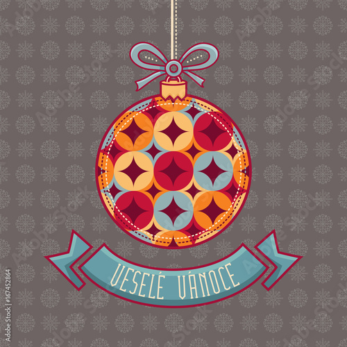 Czech language. Vesele Vanoce. Christmas message. 