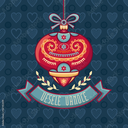 Czech language. Vesele Vanoce. Christmas message. 