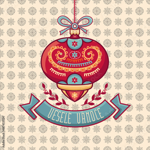 Czech language. Vesele Vanoce. Christmas message. 