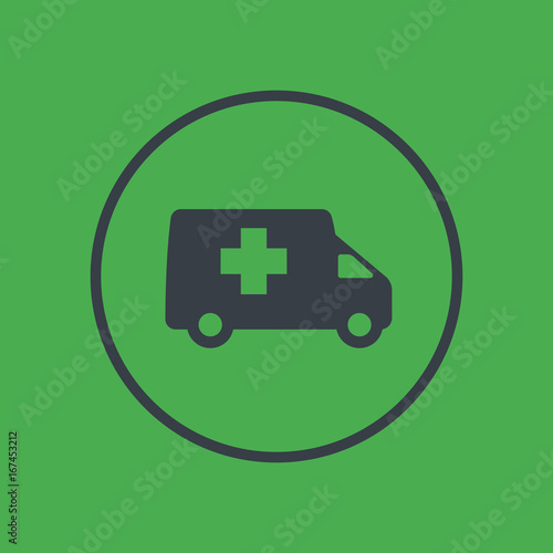 ambulance icon in circle