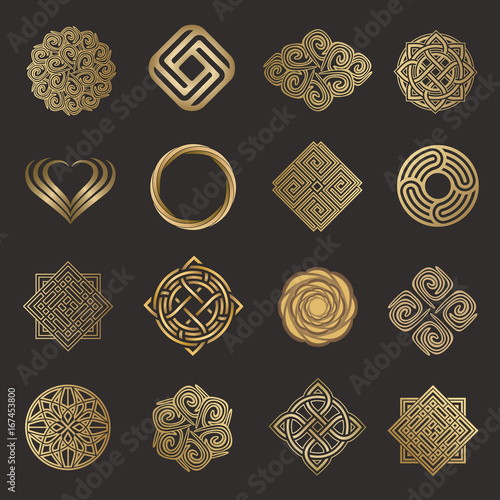 Luxury icon set. Vector logo design