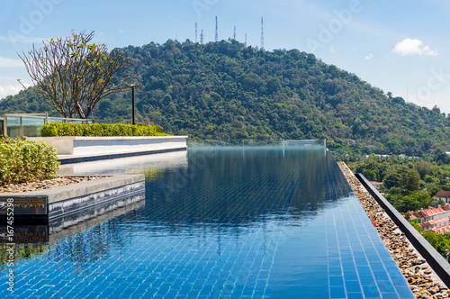 Swimming pool on rooftop terrace with beautiful view